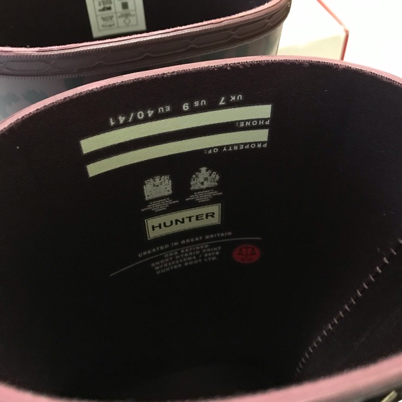 Hunter Refined Hybrid Print Short Rain Boots Sz 9 - Picture 7 of 8